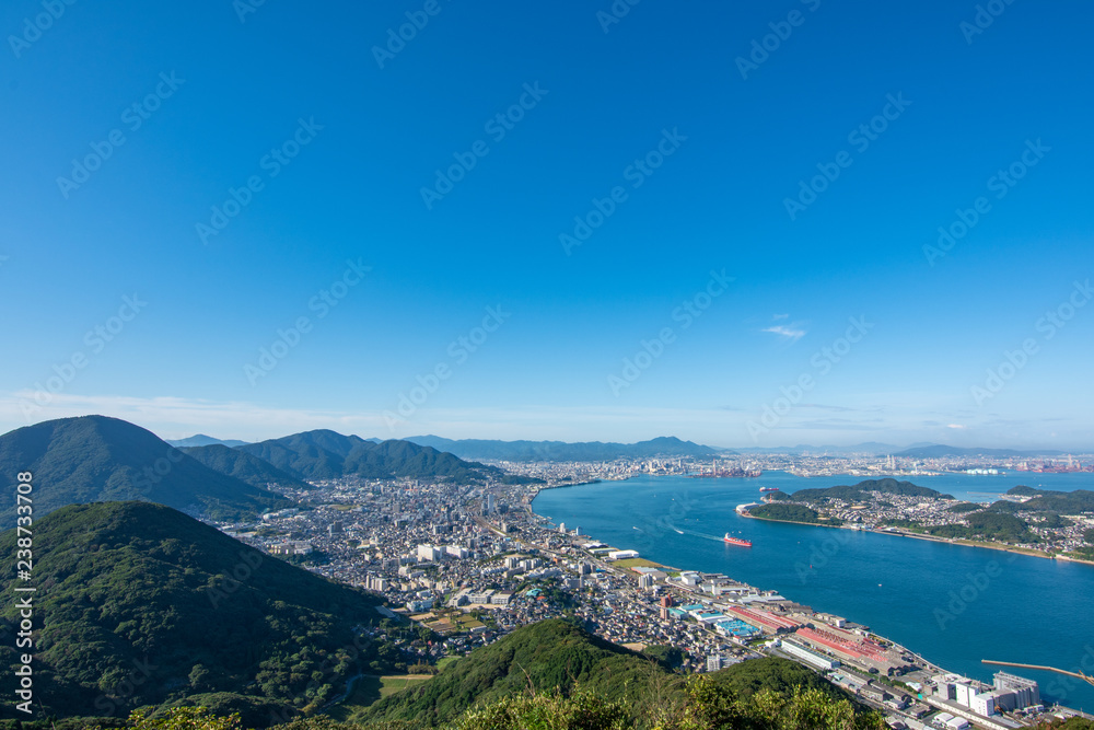 関門海峡と北九州工業地帯