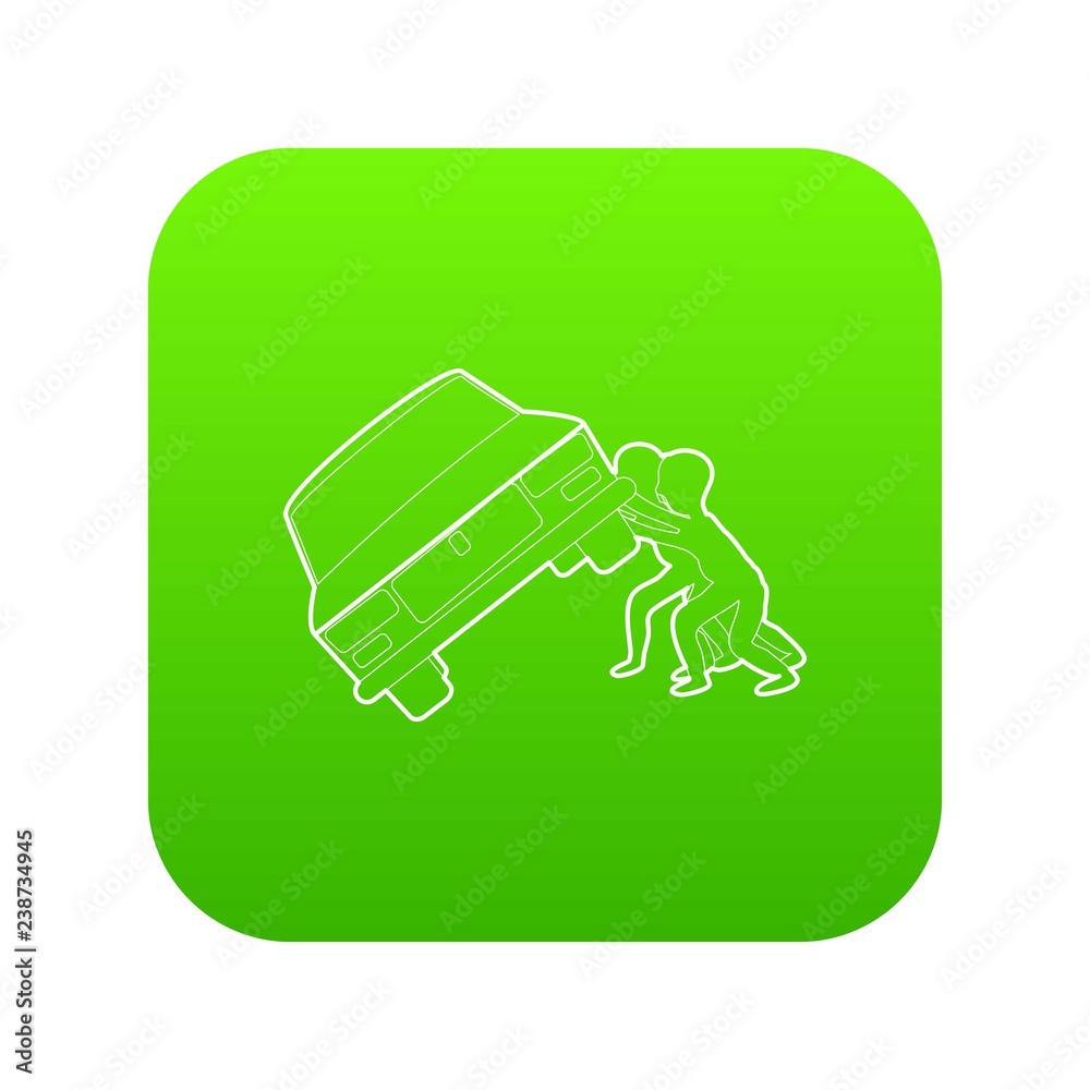 People overturned car icon green vector isolated on white background People overturned car icon green vector isolated on white background