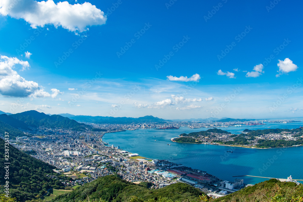 関門海峡と北九州工業地帯