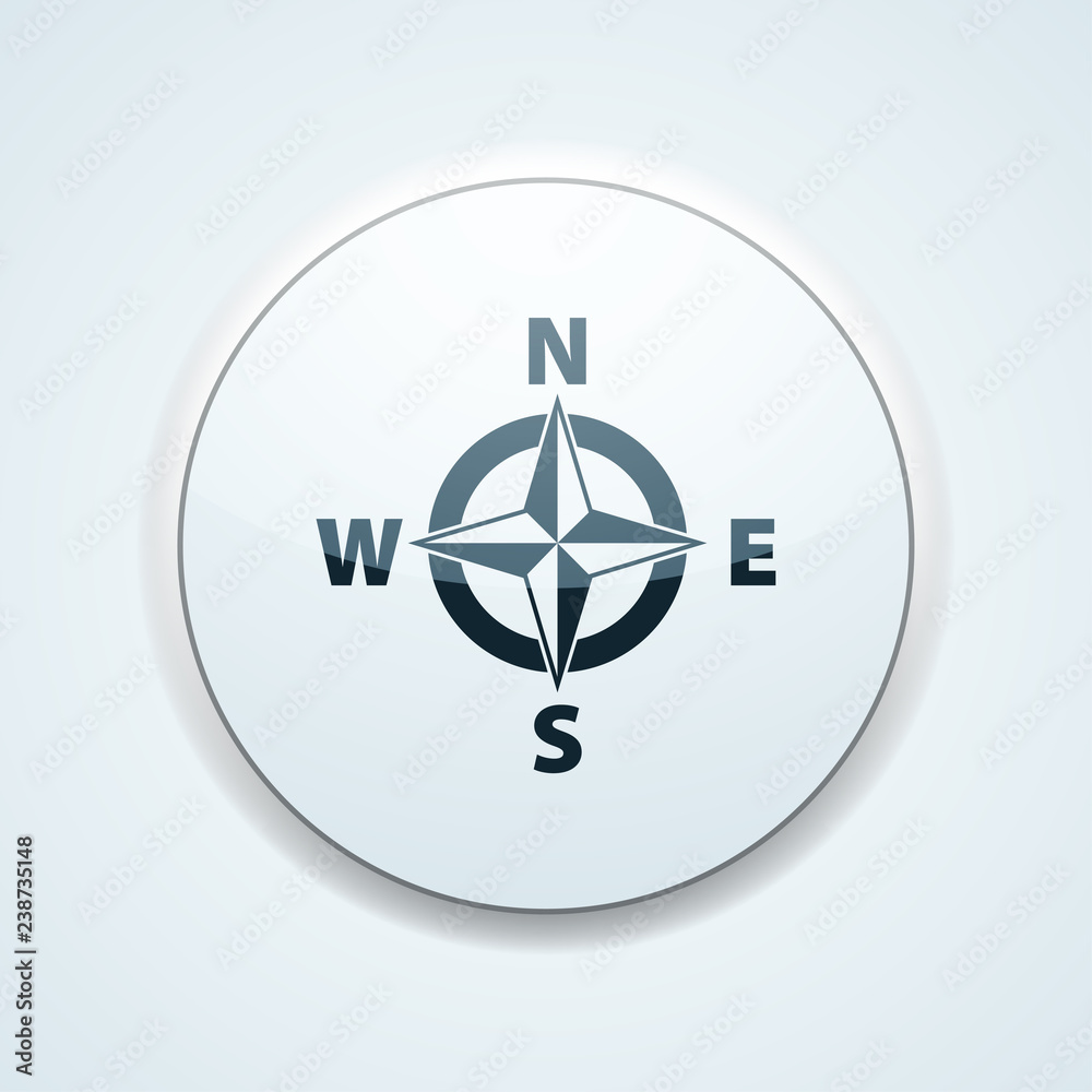 Compass button illustration Compass button illustration