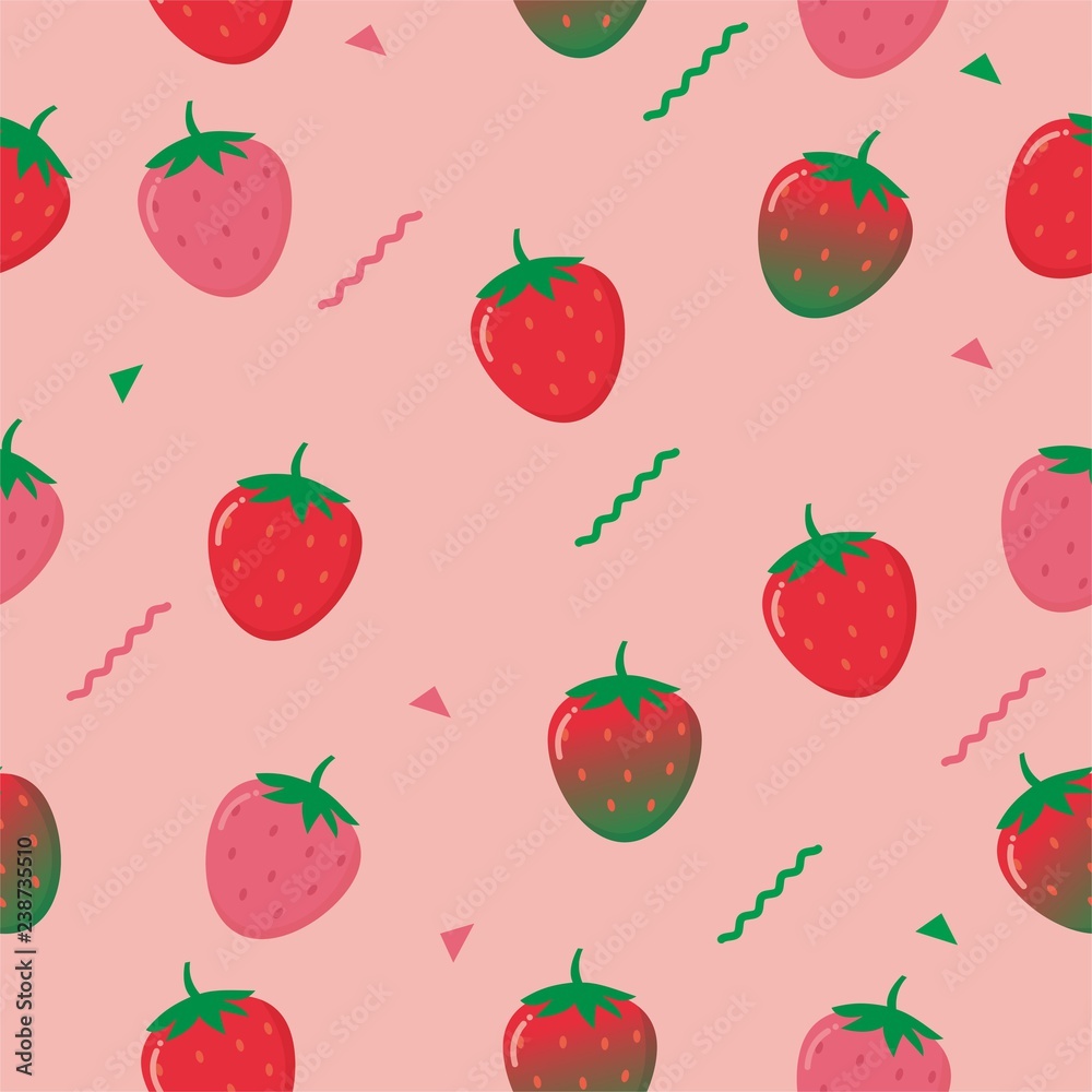 Seamless pattern background with strawberry vector Seamless pattern background with strawberry vector