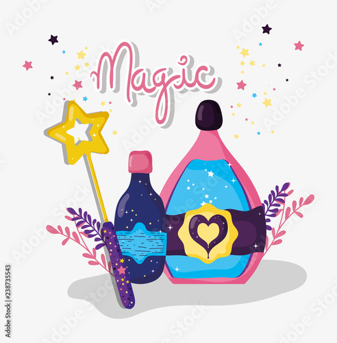 magic wand with potions mysterios effect