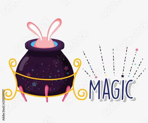 magic cauldron conjure with rabbit mystery