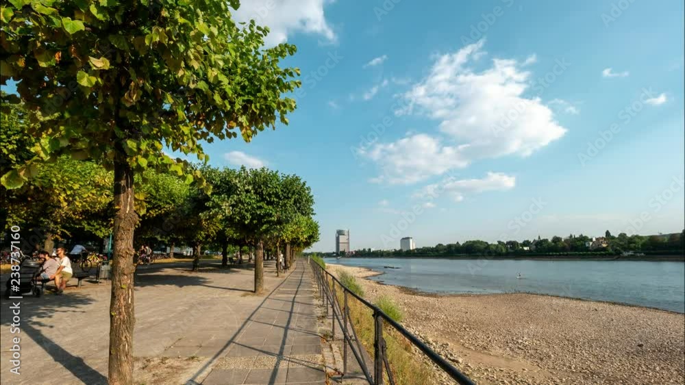 Timelapse Bonn Germany Rhein shore Timelapse Bonn Germany Rhein shore