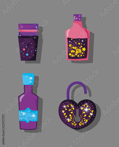 set magic potions effect with padlock conjure