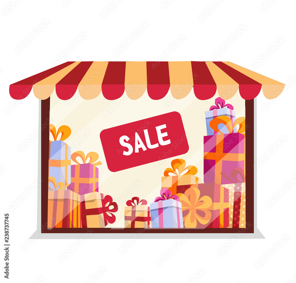 Online shopping and sale items gifts Royalty Free Vector