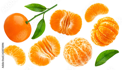 Mandarin or tangerine isolated on white background