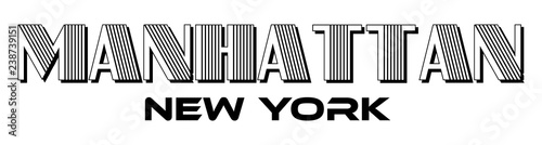 Fotografia Mantattan New York City Urban Typography for Silk Screen Print Apparel Modern Design