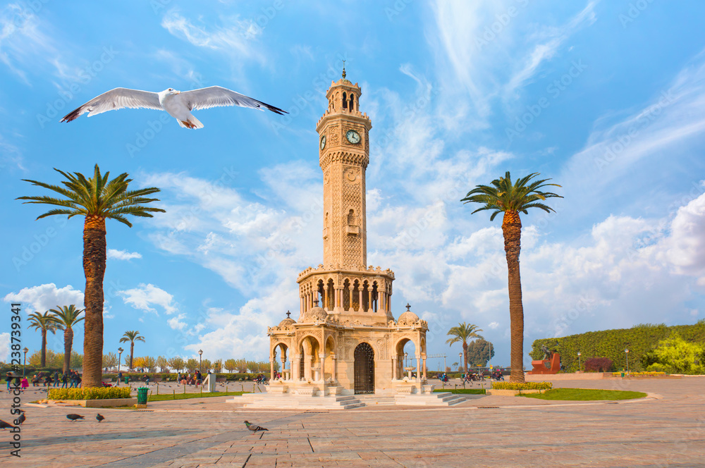 Izmir clock tower. The famous clock tower became the symbol of Izmir