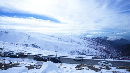 Landscape of snowed mountain for ski and snowboard