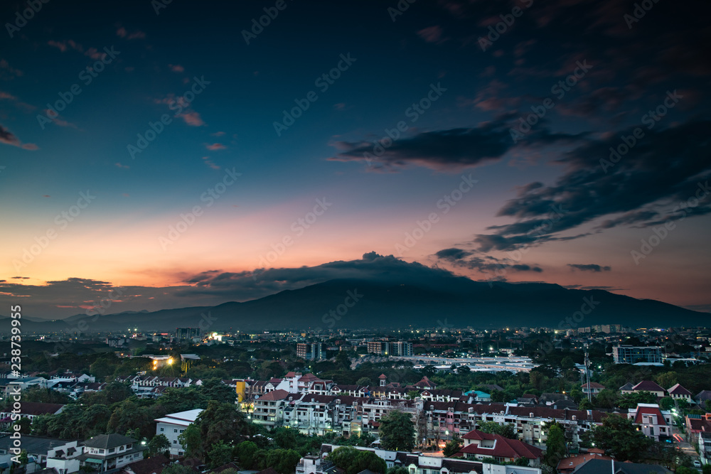 Sunset over Chiang Mai city