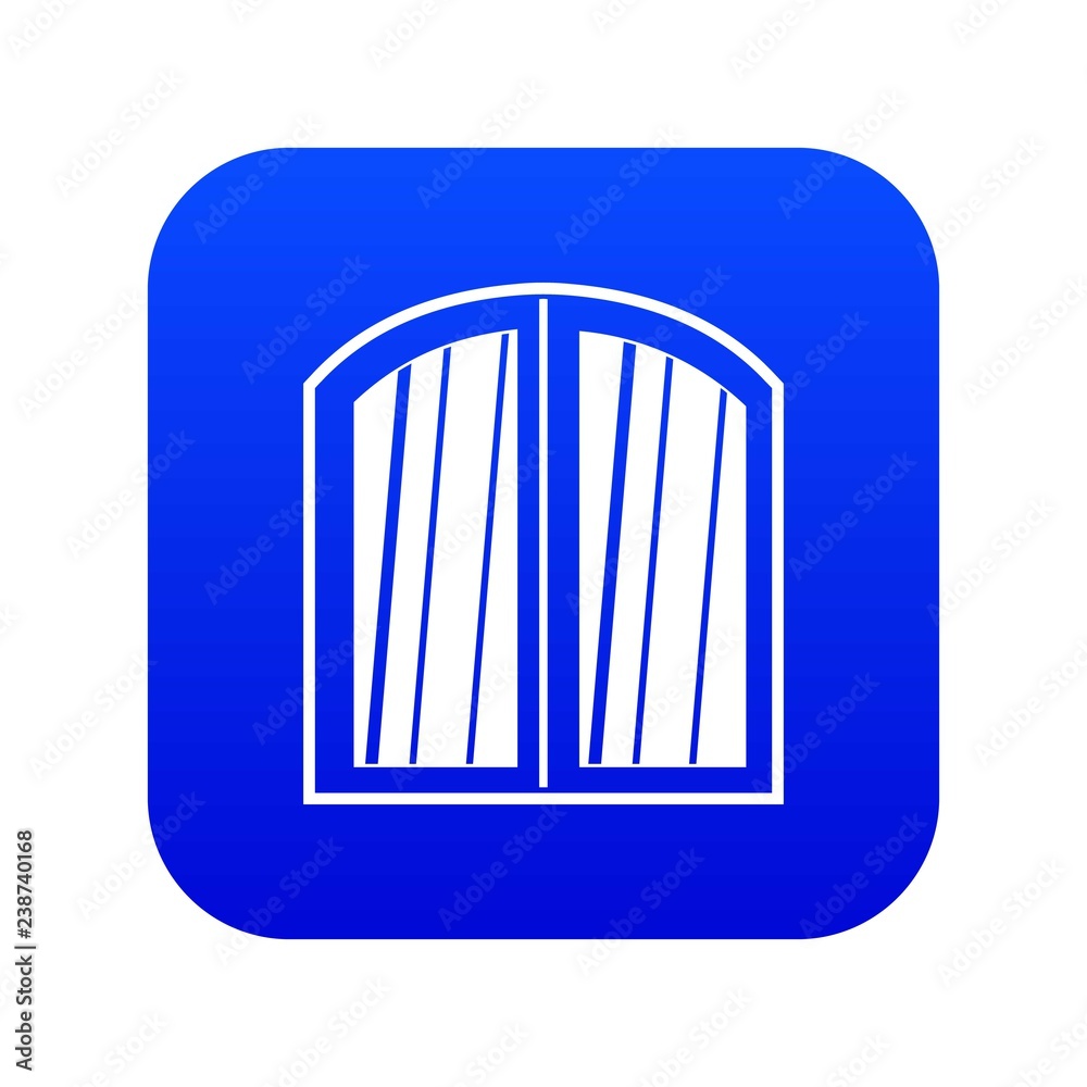 White window arched frame icon digital blue for any design isolated on white vector illustration White window arched frame icon digital blue for any design isolated on white vector illustration