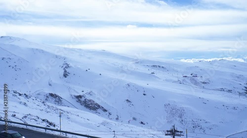 Landscape of snowed mountain for ski and snowboard