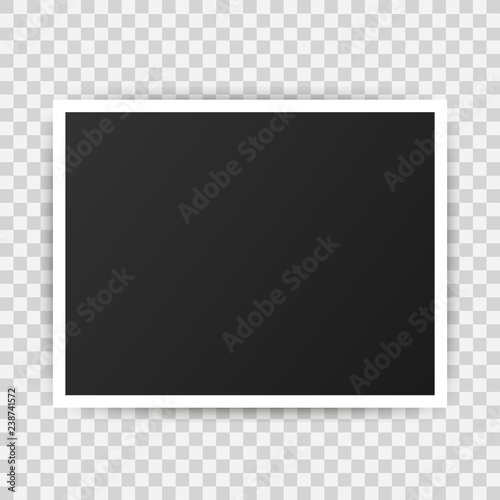 Photo frame mockup design. Realistic photograph with blank space for your image. Vector illustration.