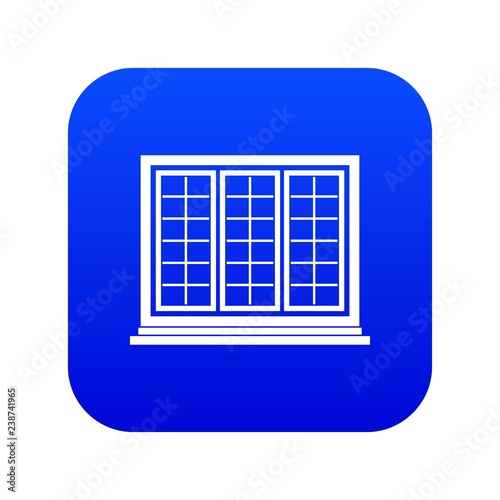 Wooden tricuspid window icon digital blue for any design isolated on white vector illustration