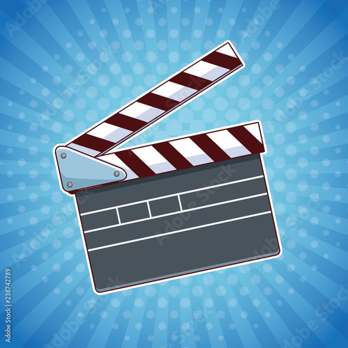 Cinema clapboard pop art cartoon