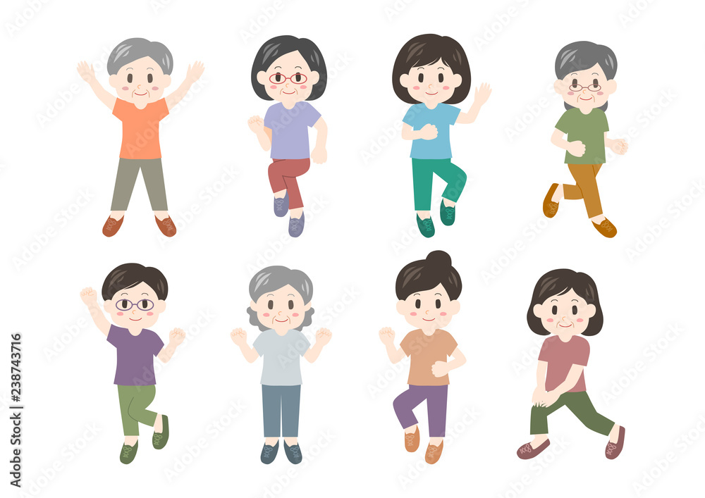 運動する女性たちのイラスト 運動する女性たちのイラスト