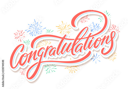 Congratulations card. Hand lettering
