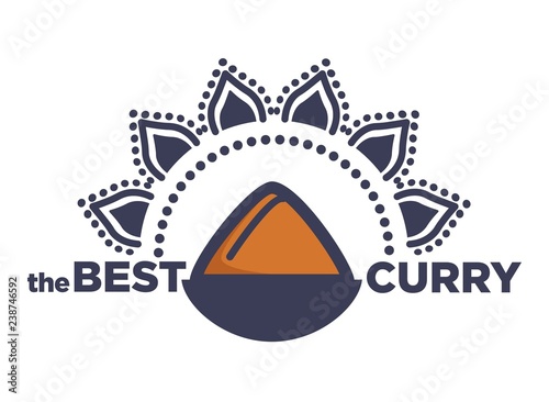 Best curry Indian traditional food on bowl and mandala