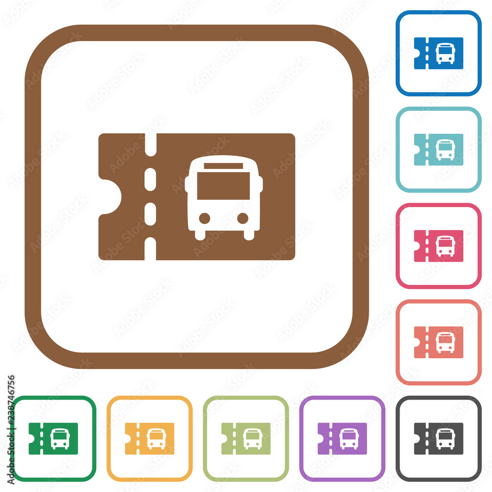 Public transport discount coupon simple icons Public transport discount coupon simple icons