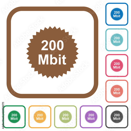 200 mbit guarantee sticker simple icons