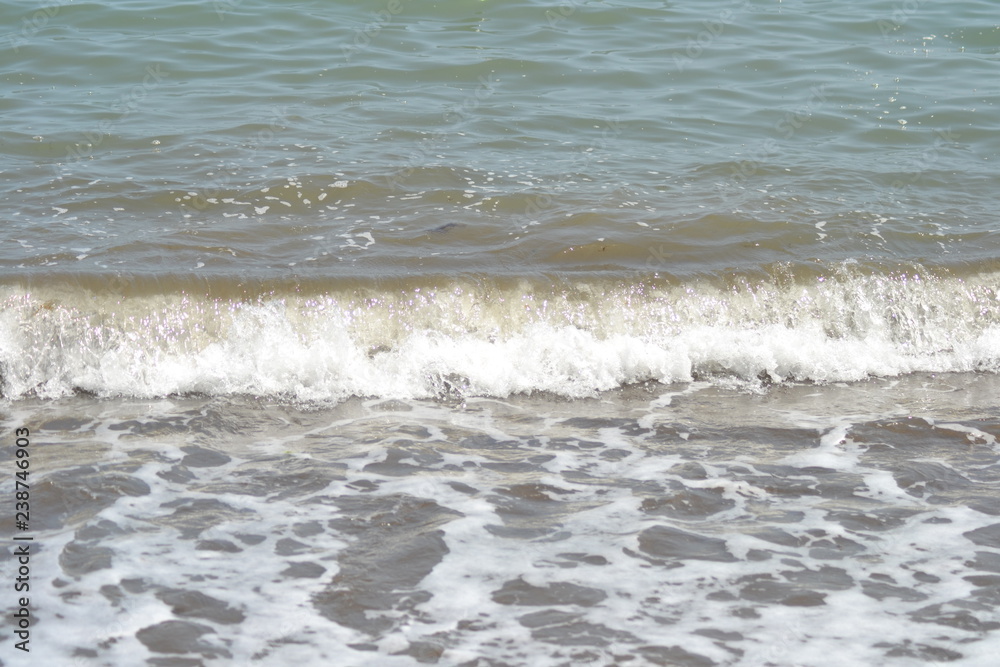 The incredible seascaping view of beach with blue sea in morocco in summer