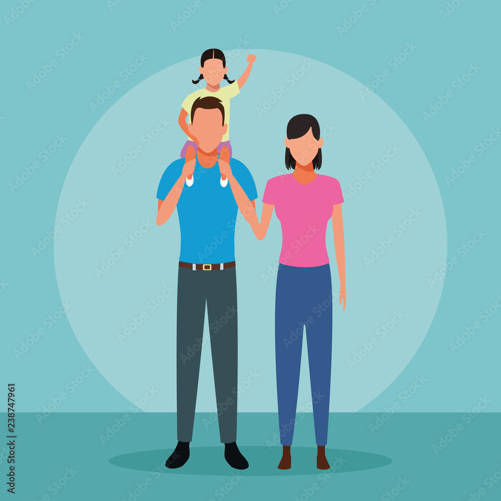 Naklejka premium Family people cartoon