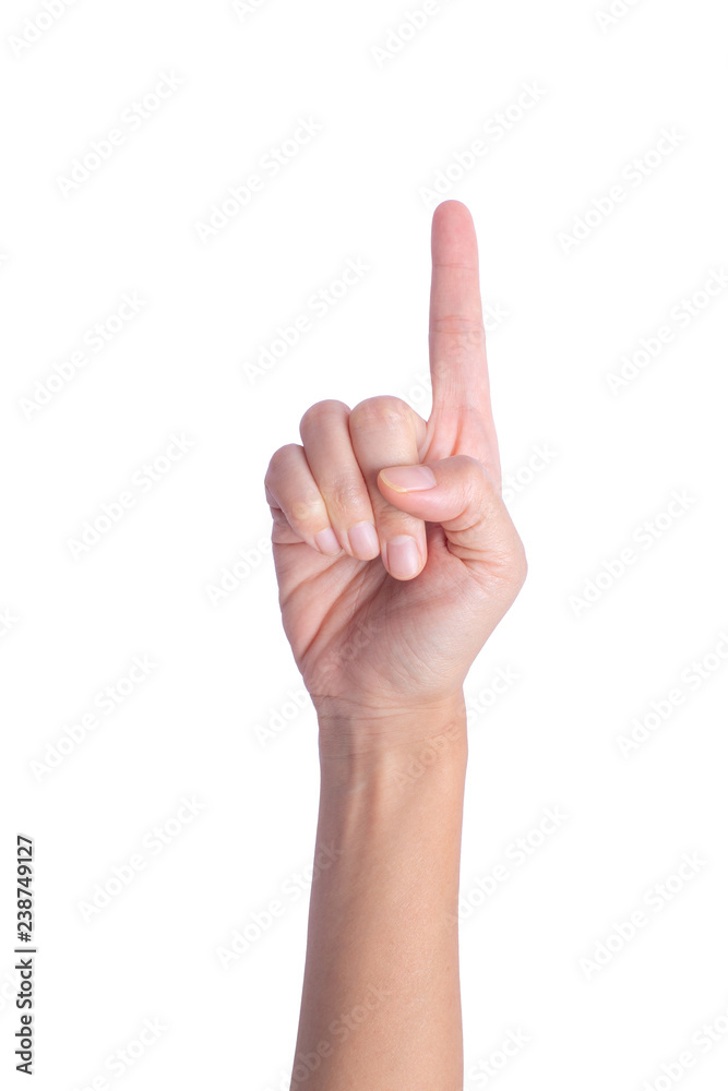 Isolated image of human hand sign or symbol in white background Isolated image of human hand sign or symbol in white background