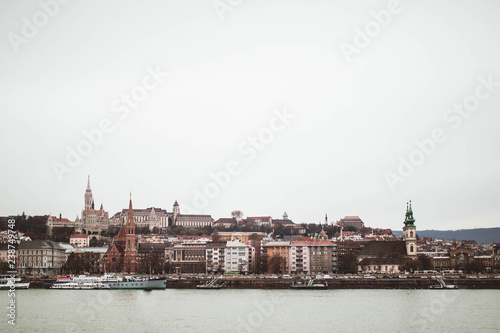 Cityscape and Danube river, old Budapest, Hungary