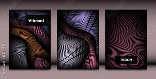 Abstract Wavy Shapes with 3...