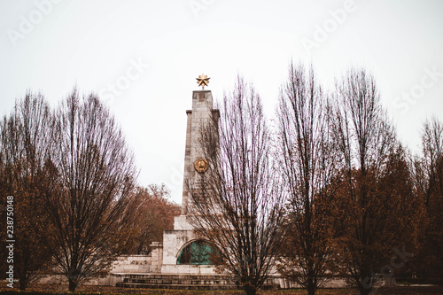 Soviet war memorial in winter, Budapest,Hungary photo