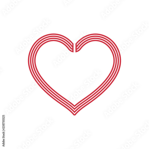 Cute Heart Illustration. Love Symbol. Decor Element Isolated On A White Background. Vector Icon Illustration. Unique Pattern Design For Happy Valentines Day Greeting Card, Brochures, Web, Printed