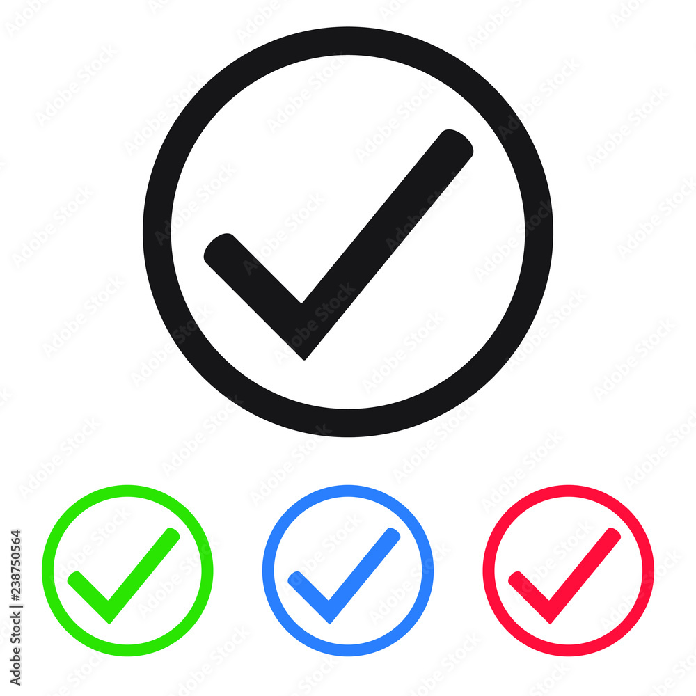 Tick icon vector symbol, checkmark isolated on white background Tick icon vector symbol, checkmark isolated on white background