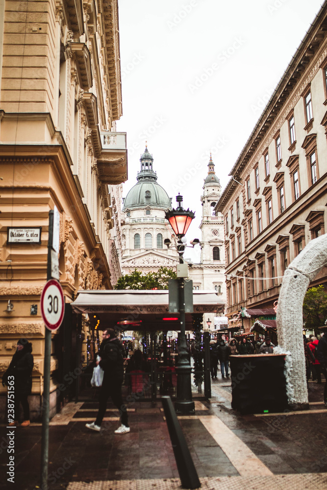 christmas in the street, Budapest, Hungary