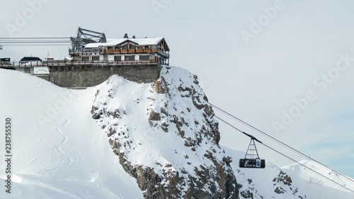 Courchevel Ski Resort Les 3 Vallees Rhone Alpes Savoie France La Saulire Cablecar to the top
