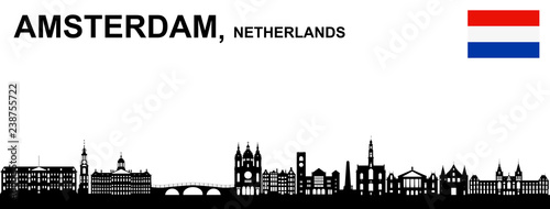 Canvas Print Amsterdam Silhouette