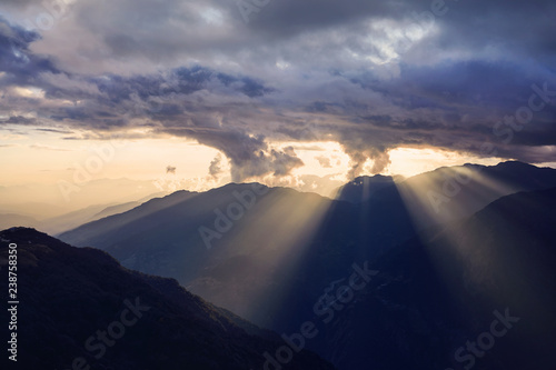Sunset in Himalaya Mountains