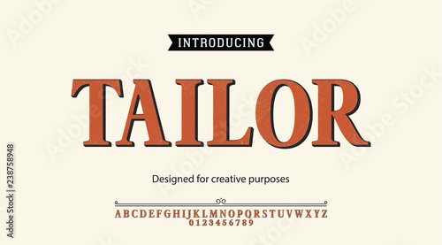 Tailor typeface.For labels and different type designs