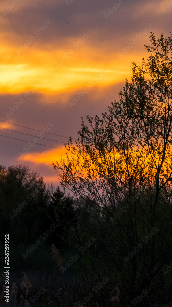 Smartphone HD wallpaper of beautiful sunset near Kuehmoos - Bavaria - Germany