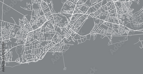 Obraz na plátně Urban vector city map of Galway, Ireland