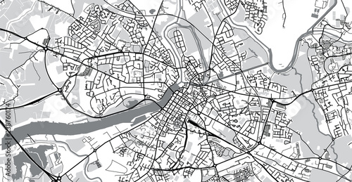 Obraz na plátně Urban vector city map of Limerick, Ireland