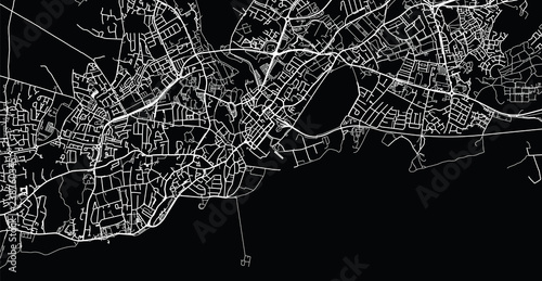Urban vector city map of Galway, Ireland