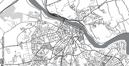 Schilderij op canvas Urban vector city map of Waterford, Ireland