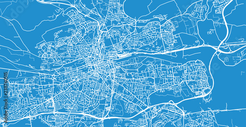 Urban vector city map of Cork, Ireland
