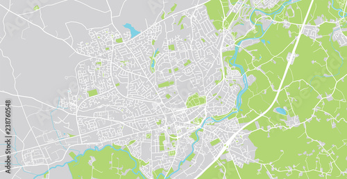 Urban vector city map of Lisburn, Ireland photo