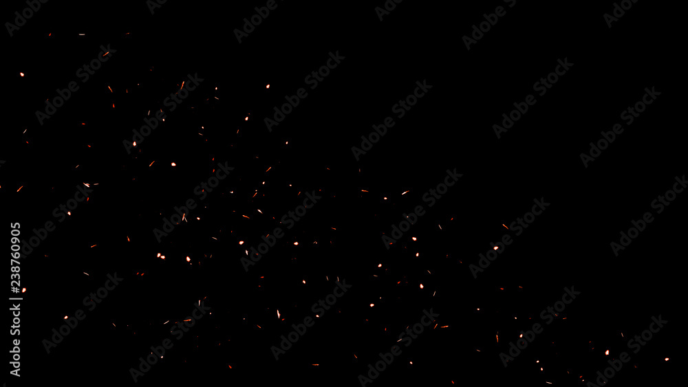 Colorful particles effect dust debris isolated on black background, motion powder spray burst in dark texture Colorful particles effect dust debris isolated on black background, motion powder spray burst in dark texture