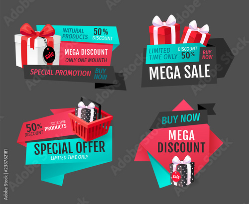 Mega Discount, Exclusive Product Sale Banners Set
