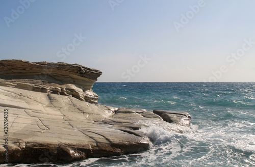 White rocks on Agios Georgios Alamanos Beach in Limassol, Cyprus photo