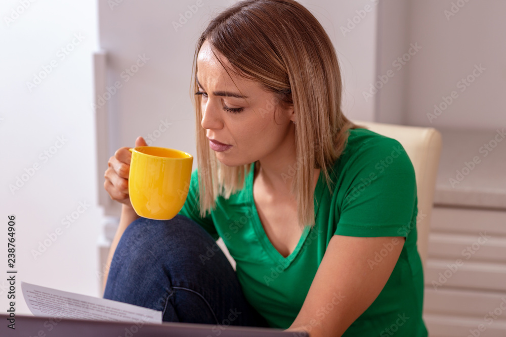 woman at home planning family budget and finances.. woman at home planning family budget and finances..