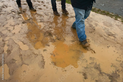 People in mud